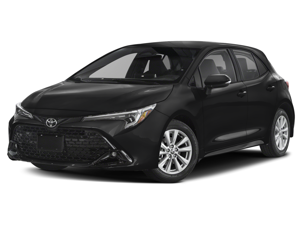2023 Toyota Corolla Hatchback SE in Magnetic Gray Metallic — front three-quarter view