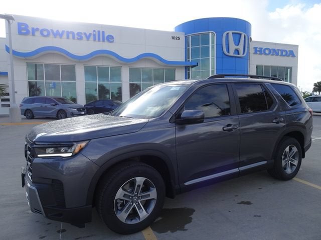 2026 Honda Pilot EX-L in Modern Steel Metallic — front three-quarter view