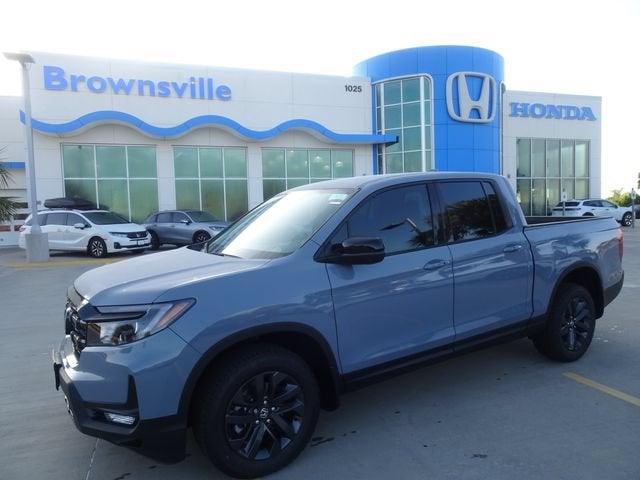 2026 Honda Ridgeline Sport in Sonic Gray Pearl — front three-quarter view