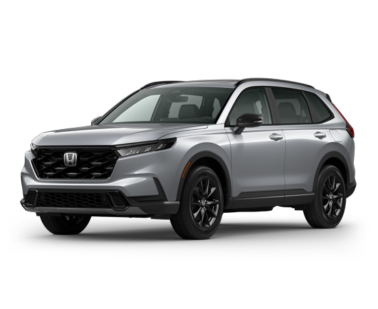 2026 Honda CR-V Hybrid Sport-L in Solar Silver Metallic — front three-quarter view