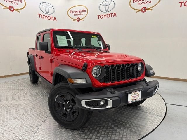 2024 Jeep Gladiator Sport in Firecracker Red Clearcoat — front three-quarter view